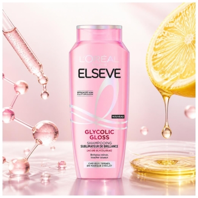 L'Oréal Paris Elseve Glycolic Gloss Shampoing Sublimateur de Brillance Cheveux Ternes 250 ml