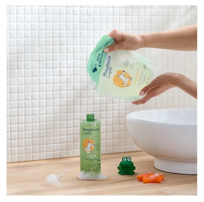 Rivadouce Les Loupiots Chapeau l'Abricot Gel Douche 3en1 Éco-Recharge 750 ml