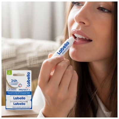 Labello Protect+ Soins des Lèvres SPF15 Lot de 2 x 4,8 g