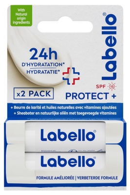 Labello Protect+ Soins des Lèvres SPF15 Lot de 2 x 4,8 g