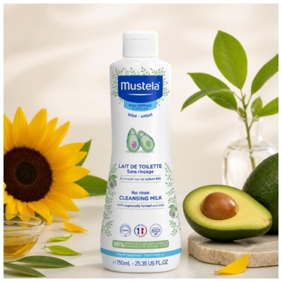 Mustela Lait de Toilette Sans Rinçage Peau Normale 750 ml 