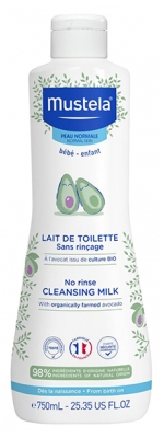 Mustela Lait de Toilette Sans Rinçage Peau Normale 750 ml 