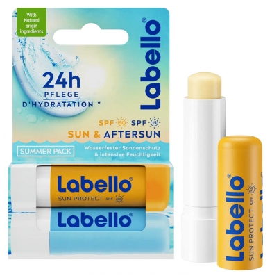 Labello Sun Protect Soin des Lèvres SPF50 4,8 g + Hydro Care Soin des Lèvres SPF15 4,8 g