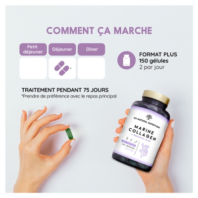 N2 Natural Nutrition Collagène Marin + Acide Hyaluronique 75 Jours 150 Capsules