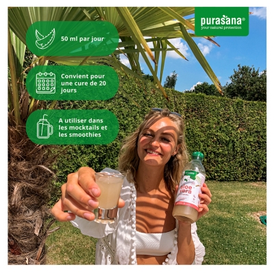 Purasana Aloé Vera Gel à Boire avec Pulpe Biologique 1 Litre