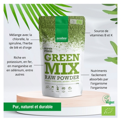 Purasana Vegan Green Mix Poudre Bio 200 g