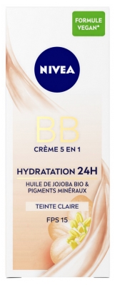 Nivea BB Crème 5en1 Hydratation 24H à l'Huile de Jojoba SPF15 50 ml
