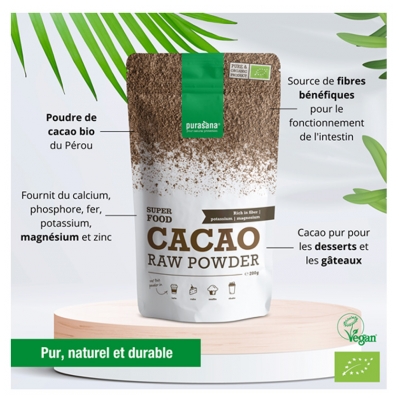 Purasana Vegan Cacao Poudre Bio 200 g