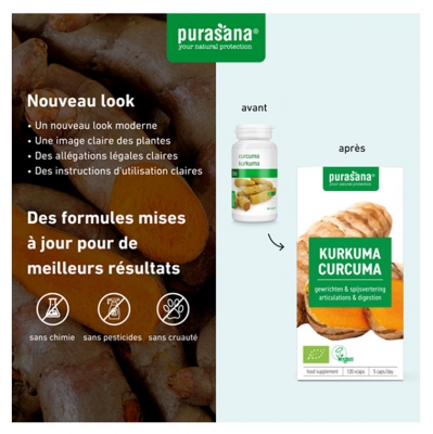 Purasana Vegan Curcuma Bio 120 Gélules