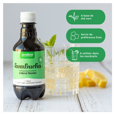 Purasana Kombucha Goût Naturel Bio 330 ml