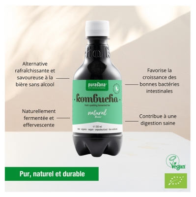 Purasana Kombucha Goût Naturel Bio 330 ml