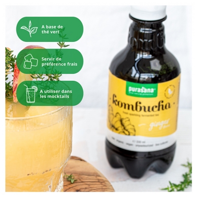 Purasana Kombucha Goût Gingembre Bio 330 ml