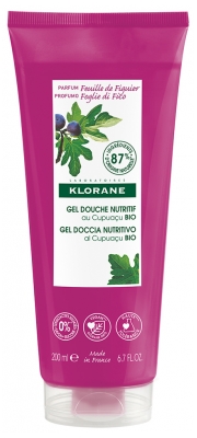 Klorane Gel Douche au Beurre de Cupuaçu Bio - Feuille de Figuier - Tous Types de Peaux - Hydratant 200 ml