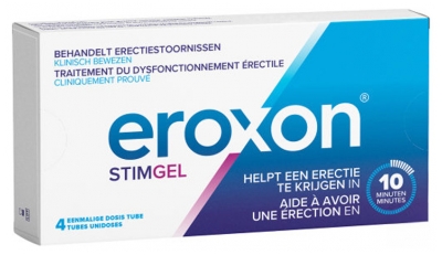 Eroxon Stimgel Pour Problèmes d'Érection - Aide à Avoir Une Érection en 10 Min - 4 Doses à Usage Unique en Tubes