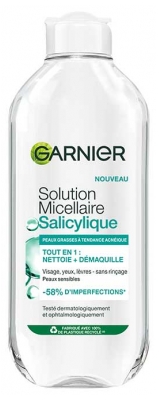 Garnier Solution Micellaire Salicylique Peaux Grasses à Tendance Acnéique 400 ml