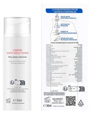 Mixa Anti-Réactions Crème Hydratante Réparatrice Peaux Réactives 50 ml
