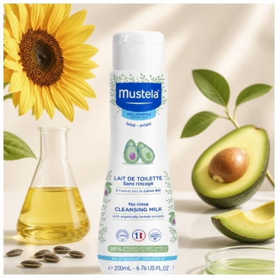 Mustela Lait de Toilette Sans Rinçage Peau Normale 200 ml