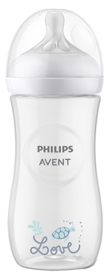 Avent Natural Response Biberon avec Motif 330 ml Débit Rapide 6 Mois et +