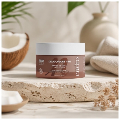 Endro Déodorant 48H Notes De Coco Sans Parfum Bio 50 g