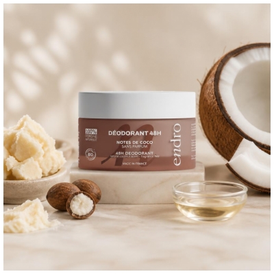 Endro Déodorant 48H Notes De Coco Sans Parfum Bio 50 g