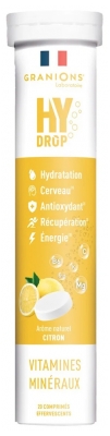 Granions HyDrop Hydratation Vitamines Minéraux 20 Comprimés Effervescents - Goût : Citron