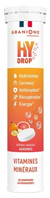 Granions HyDrop Hydratation Vitamines Minéraux 20 Comprimés Effervescents - Goût : Agrumes