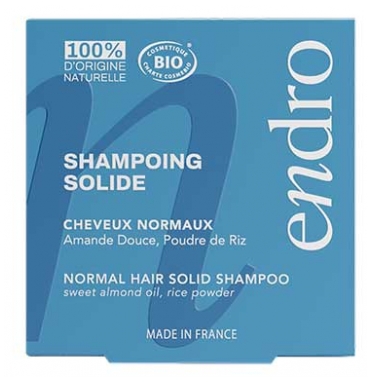 Endro Shampoing Solide Cheveux Normaux Amande Douce Poudre de Riz Bio 80 ml