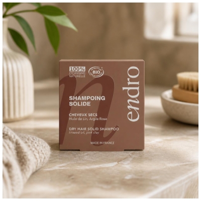 Endro Shampoing Solide Cheveux Secs Huile de Lin Argile Bio Bio 80 ml