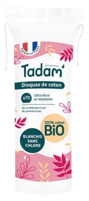 Tadam' Disques Ronds Ultra Doux et Résistants de Coton Bio 70 unités