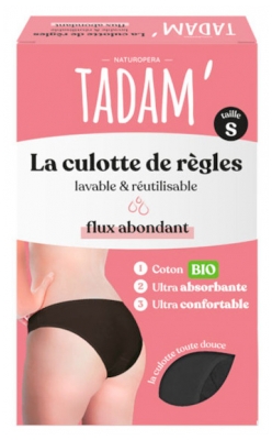 Tadam' Culotte Menstruelle Lavable & Réutilisable Flux Abondant - Taille : S