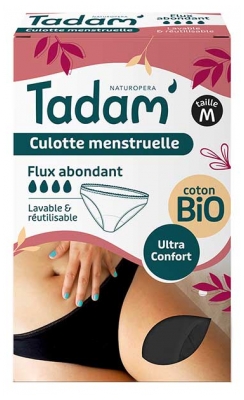 Tadam' Culotte Menstruelle Lavable & Réutilisable Flux Abondant - Taille : M