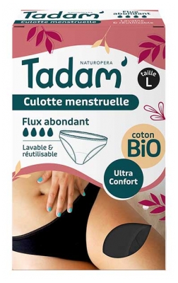 Tadam' Culotte Menstruelle Lavable & Réutilisable Flux Abondant - Taille : L