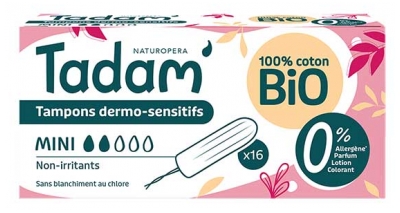 Tadam' Tampons Dermo-Sensitifs Mini Bio 16 Unités