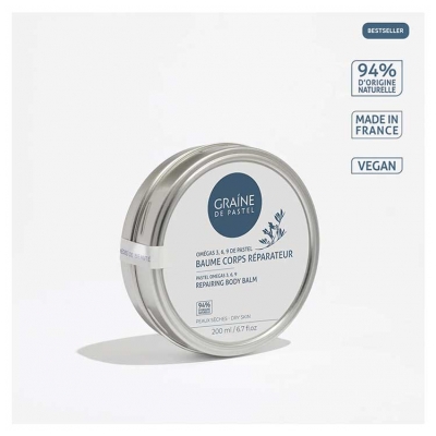 Graine de pastel Baume Corps Réparateur Peau Sèche à Très Sèche 200 ml