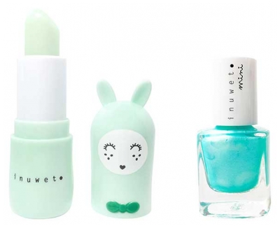 Inuwet Coffret Baume à Lèvres 3,5 Grammes + Vernis Parfumé à l'Eau Pomme 5 ML