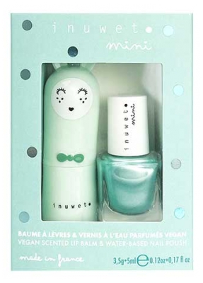 Inuwet Coffret Baume à Lèvres 3,5 Grammes + Vernis Parfumé à l'Eau Pomme 5 ML