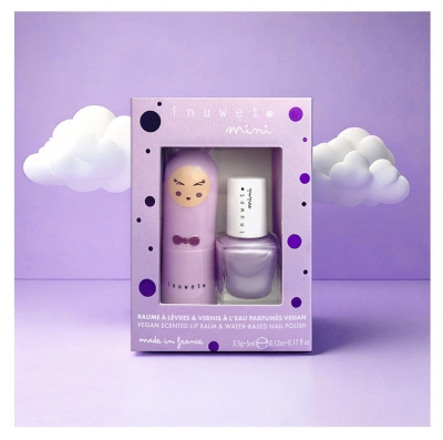 Inuwet Mini Coffret Baume à Lèvres 3,5 Grammes + Vernis Parfumé à l'Eau 5 ML