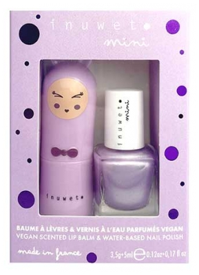 Inuwet Mini Coffret Baume à Lèvres 3,5 Grammes + Vernis Parfumé à l'Eau 5 ML