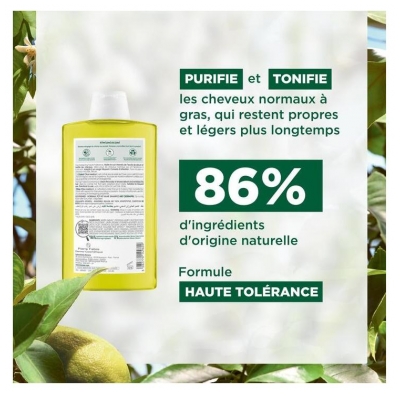Klorane Légèreté - Cheveux Normaux à Gras Shampoing Usage Fréquent au Cédrat 200 ml