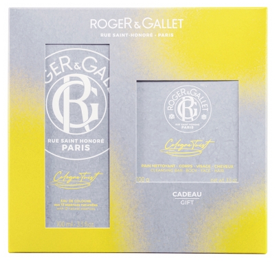 Roger & Gallet Cologne Twist Coffret Eau de Cologne 100 ml + Pain Nettoyant 3en1 Corps Visage et Cheveux 100 g Offert