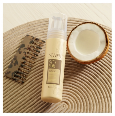 Niwel Beauty So Curl Curls Up Mousse Tenue des Boucles pour les Cheveux Bouclés 200 ml