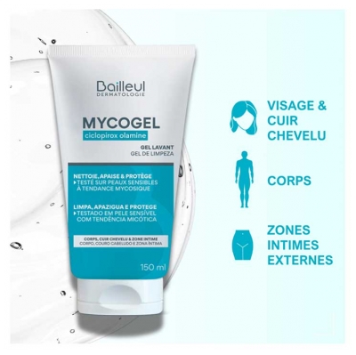 Bailleul Mycogel Gel Lavant Ciclopirox Olamine 150 ml