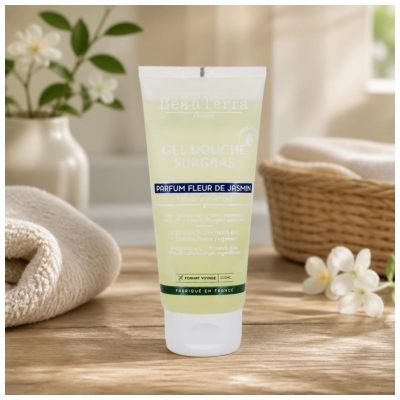 BeauTerra Gel Douche Surgras 2en1 Parfum Fleur de Jasmin 100 ml