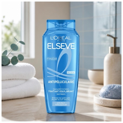 L'Oréal Paris Elseve Antipelliculaire Shampoing Traitant et Équilibrant pour Cheveux à Pellicules 300 ml