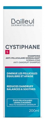Bailleul Cystiphane Shampoing Anti-Pelliculaire Normalisant S Pellicules Sèches ou Grasses 200 ml
