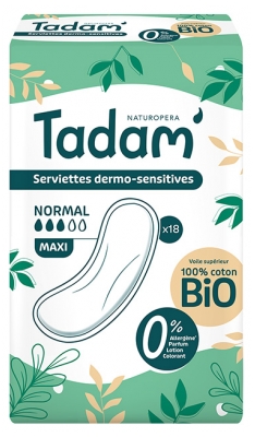 Tadam' Serviettes Dermo-Sensitives Maxi Normal 18 Unités