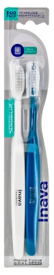 Inava Brosse à Dents Sensibilité Duo Pack - Couleur : Blanc et Bleu