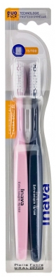 Inava Brosse à Dents Chirurgicale 15/100 Extra Souple Duo Pack - Couleur : Rose et Noir