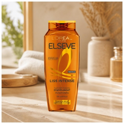 L'Oréal Paris Elseve Liss Intense Shampoing Disciplinant Cheveux Secs Difficile à Lisser 300 ml