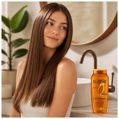L'Oréal Paris Elseve Liss Intense Shampoing Disciplinant Cheveux Secs Difficile à Lisser 300 ml